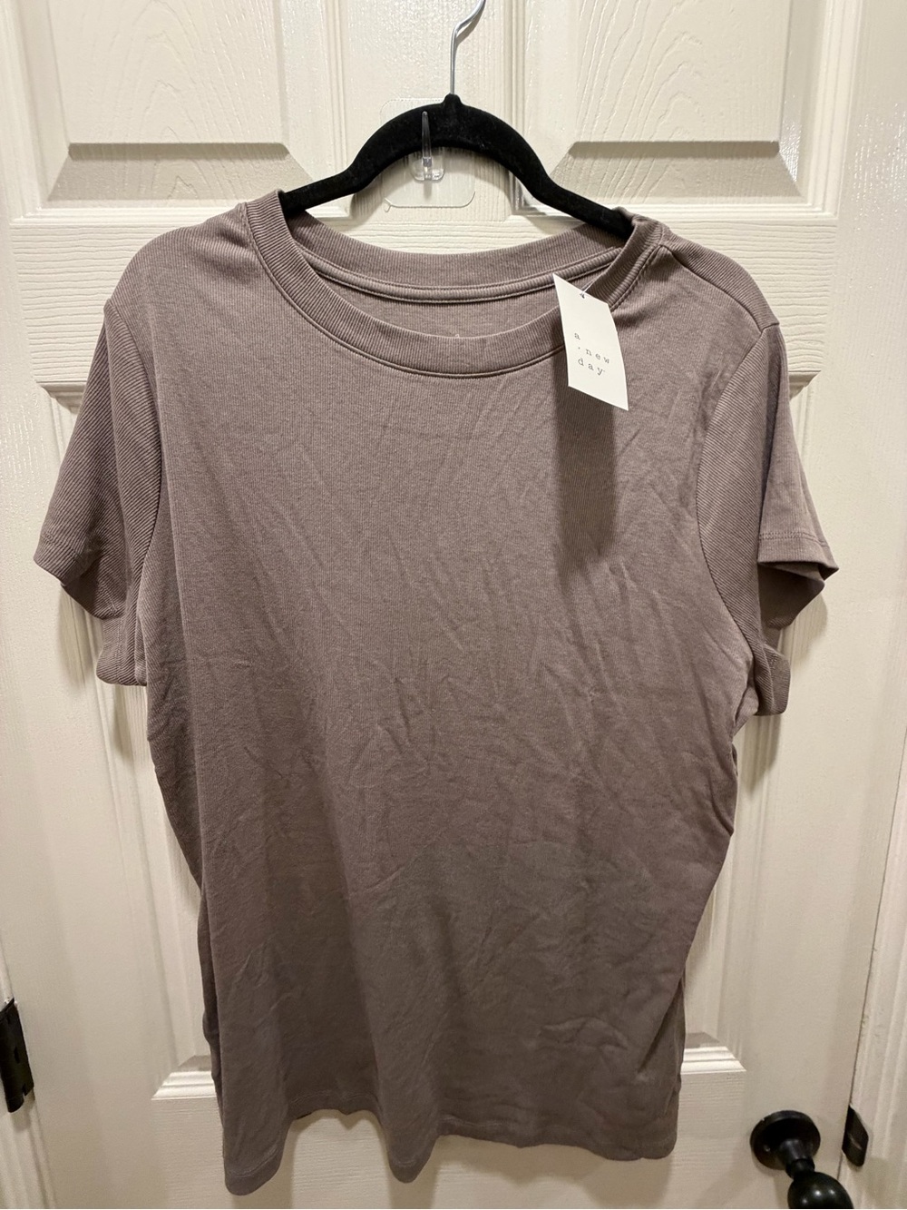 NWT A New Day Brown Ribbed Round Neck T- shirt- 2X